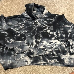 Men's Black and Gray Tie-Dye Hoodie. Barstool Sports.